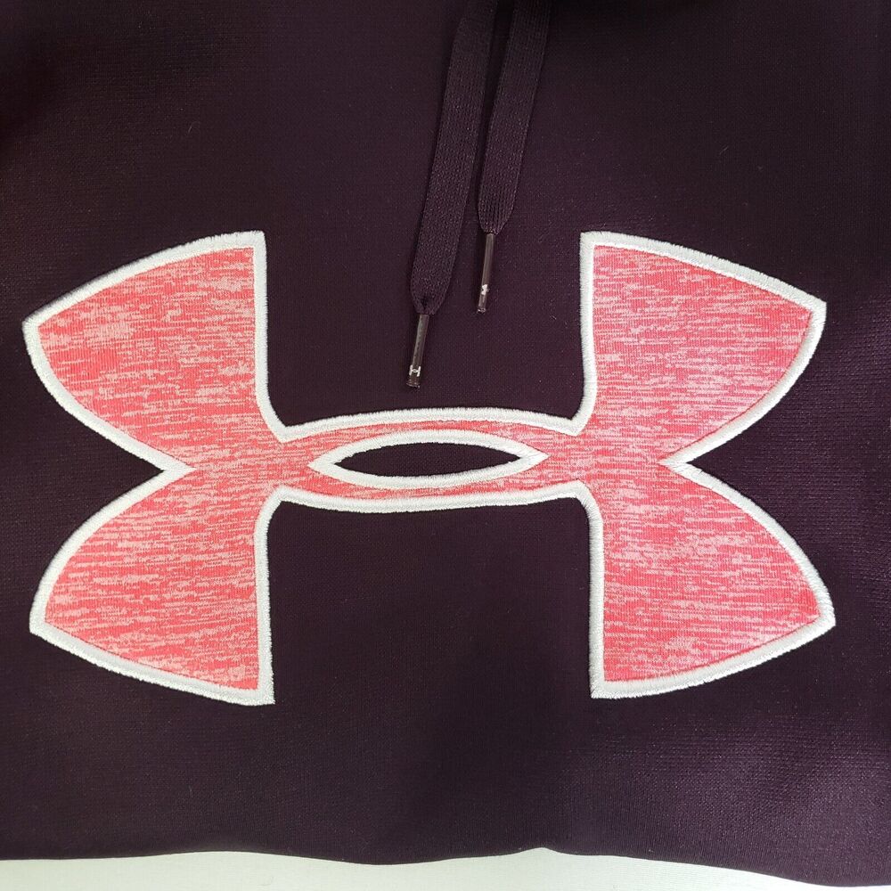 Under Armour Women Hoodie Small Cold Gear Pullover Storm Fleece Big Logo 1248640 - Picture 5 of 10
